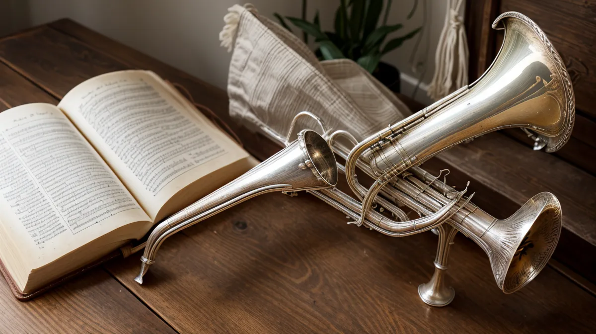 Musiktheorie für Trompete: handgezeichneter Quintenzirkel im Notizbuch mit Bleistift