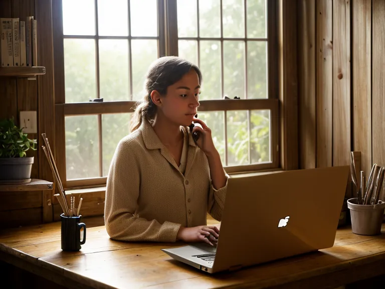Laptop mit Online-Trompetenkurs neben alten Aktenordnern im Gartenhaus-Übungsraum.