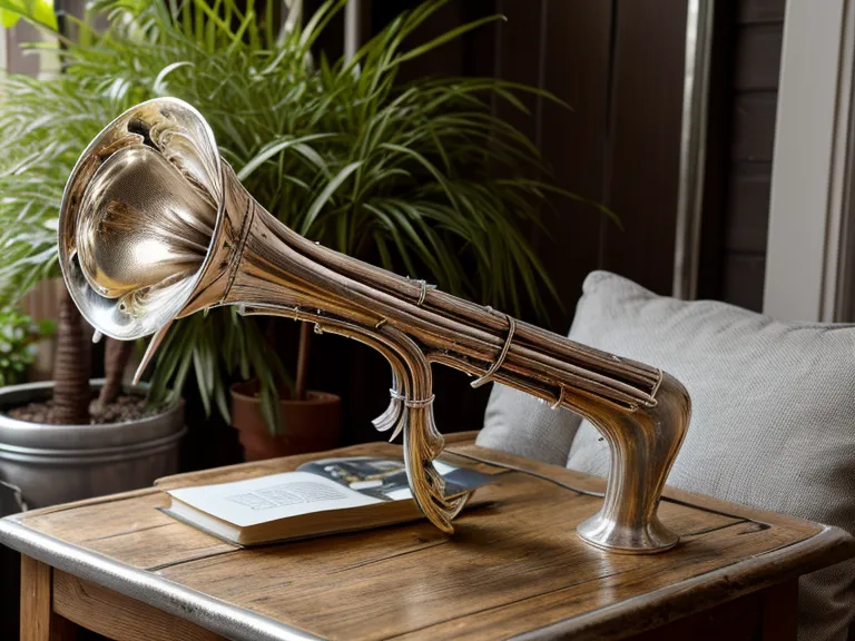 Reinigung eines Trompetenventils mit einem weißen Baumwolltuch auf einem Holztisch.